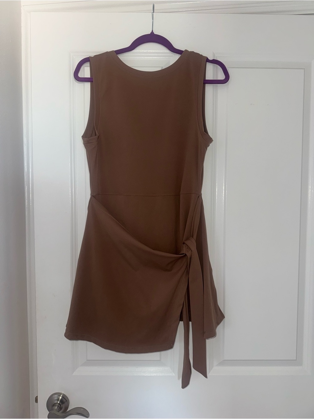 SHEIN Brown Sleeveless Side-Tie Mini Dress Large